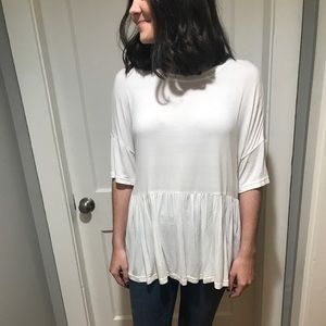 White Peplum Shirt